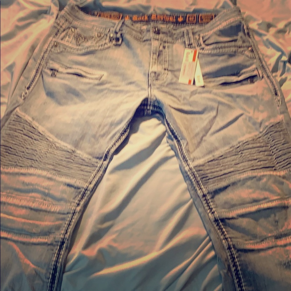 Rock revival biker jeans
